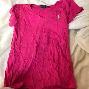 Pink Ralph Lauren vneck short sleeve